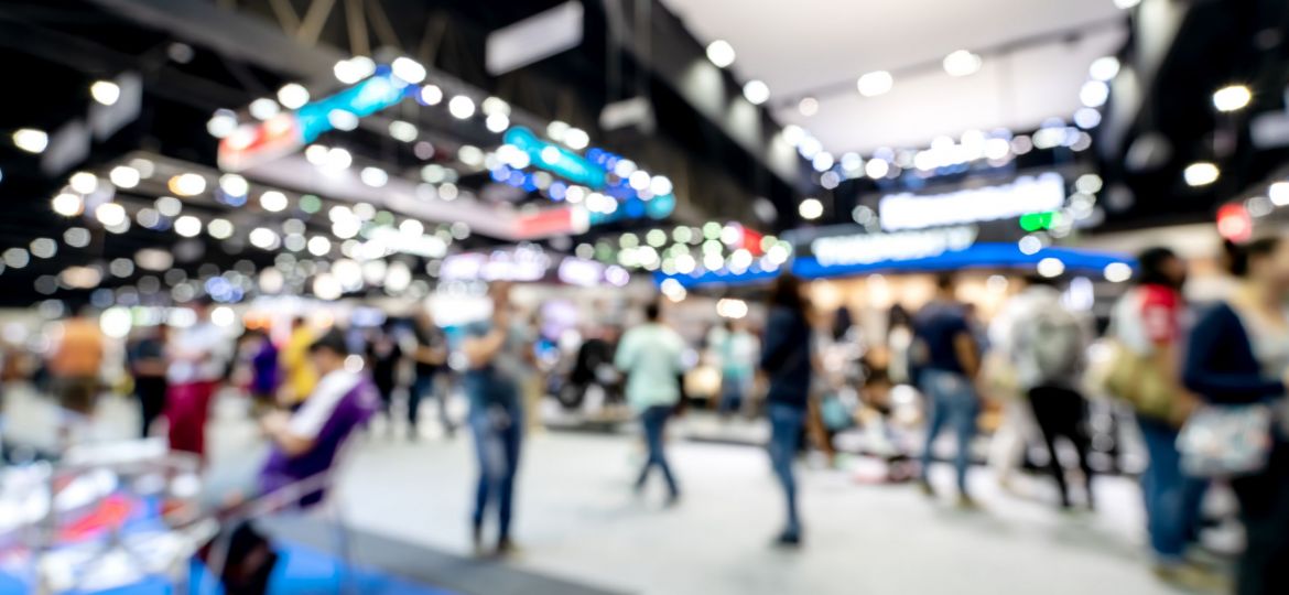 Abstract blurred defocused tradeshow event exhibition, business